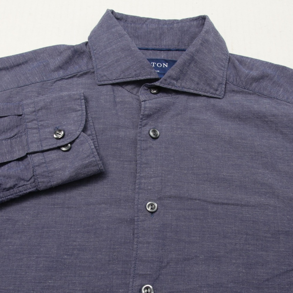 Eton Men's Dress Shirt in Heathered Indigo